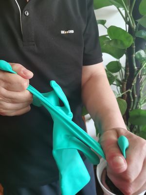 テクスチャ付き 指先 緑色 ニトリル 手袋 工業用 重用 防護 手袋 耐化学 防護 手袋