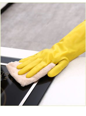 カスタマイズされたロゴ ラテックス家用手袋 柔軟なフラックス付内膜 家用清掃中に快適さと保護を提供します