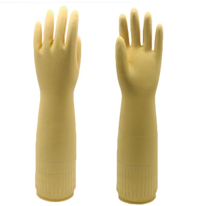 Extra Long Cuffs Extra Long Cleaning Gloves 380mm Length Chemical Resistant Easy To Clean Protective Gloves For Industrial